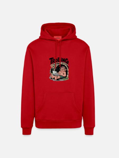 Trolling - Organic Relaxed Hoodie Made in EU - red