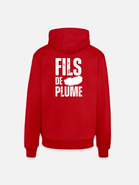 Fils de Plume - Sweat à capuche bio décontracté fabriqué en UE - rouge