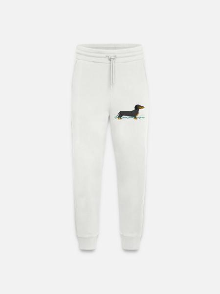 Image du teckel - Pantalon de jogging bio décontracté fabriqué en UE - OFF WHITE
