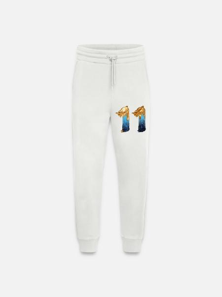 NEJ. 11 NUMMER 11 SEJ 11 ÅRS FØDSELSDAG - Organic relaxed joggingbukser made in EU - OFF WHITE