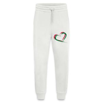 Drapeau de brosse de coeur des Maldives - Pantalon de jogging bio décontracté fabriqué en UE - OFF WHITE - Devant