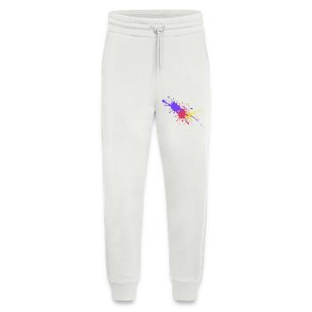Taches de couleur colorées Cadeau élégant - Pantalon de jogging bio décontracté fabriqué en UE - OFF WHITE - Devant