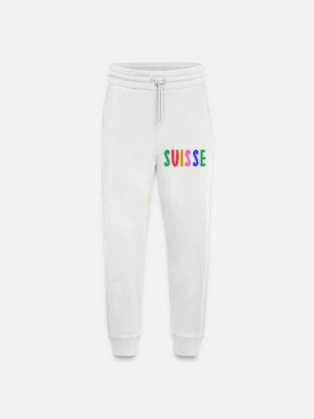 SUISSE. PAYS - Pantalon de jogging bio décontracté fabriqué en UE - OFF WHITE