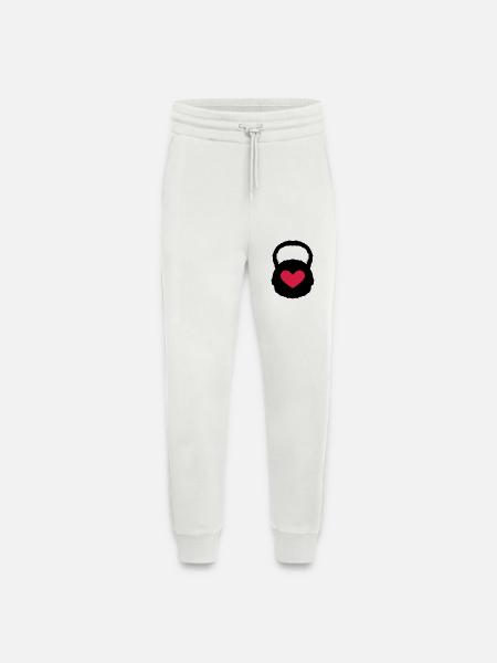 Gewicht Herz Workout Fitness - Jogginghose - made by SPREAD - OFF WHITE
