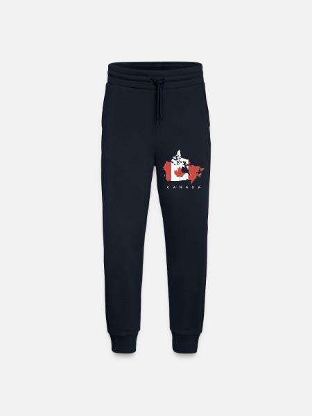 Silhouette du Canada avec feuille d’érable - Pantalon de jogging bio décontracté fabriqué en UE - DARK NAVY
