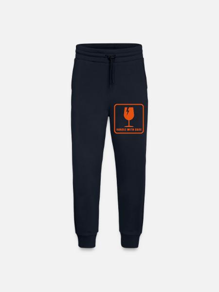 Panneau d’étiquette d’expédition Fragile Handle With Care - Pantalon de jogging bio décontracté fabriqué en UE - DARK NAVY