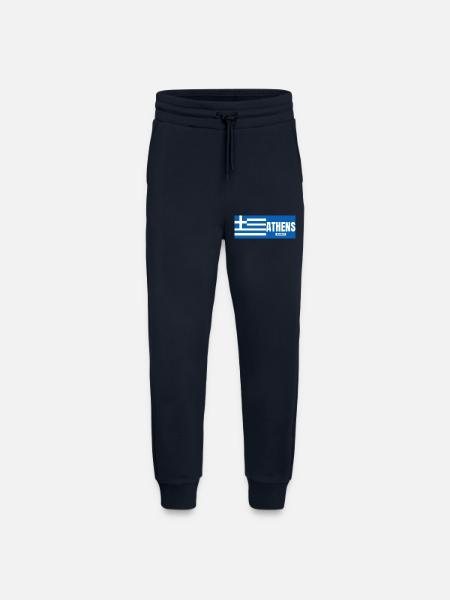 Athens City with Greek Flag - Jogging Pants - made by SPREAD - DARK NAVY