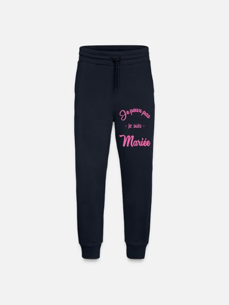 I CAN'T I'M MARRIED - Jogging Pants - made by SPREAD  - DARK NAVY