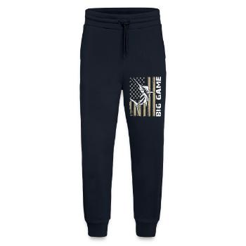 Marlin sauteur avec drapeau américain Pêche en haute mer - Pantalon de jogging bio décontracté fabriqué en UE - DARK NAVY - Devant