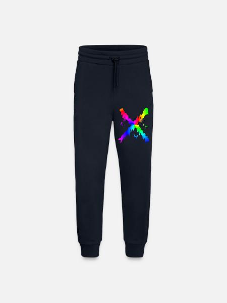 X Desing regenbogen - Jogginghose - made by SPREAD - DARK NAVY
