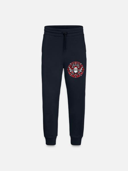 Logo de Noël 2 - Pantalon de jogging bio décontracté fabriqué en UE - DARK NAVY