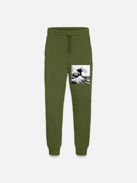 Japanese wave Kanagawa Style bd - Jogging Pants - made by SPREAD - MOSS GREEN