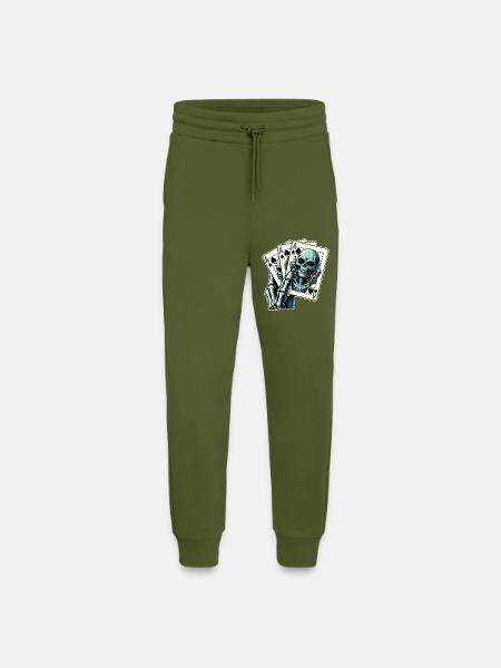 Jeu de cartes Alien - Pantalon de jogging bio décontracté fabriqué en UE - MOSS GREEN