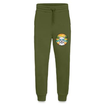 Westie Hunderasse Cartoon Sonnenbrille Strand - Jogginghose - made by SPREAD - MOSS GREEN - Vorne