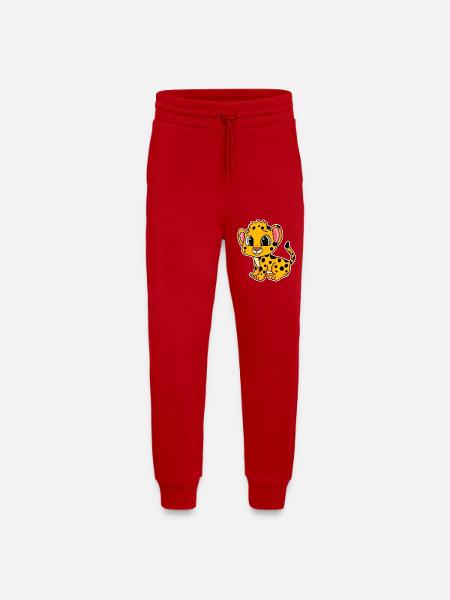 Bébé guépard - Pantalon de jogging bio décontracté fabriqué en UE - rouge