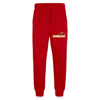Skyline d’Istanbul dans un design rétro - Pantalon de jogging bio décontracté fabriqué en UE - rouge - Devant