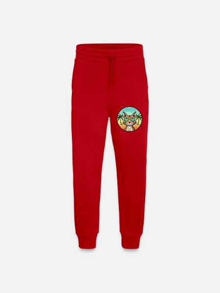 Ocicat Breed Cartoon Sunglasses Beach - Jogging Pants - made by SPREAD  - red