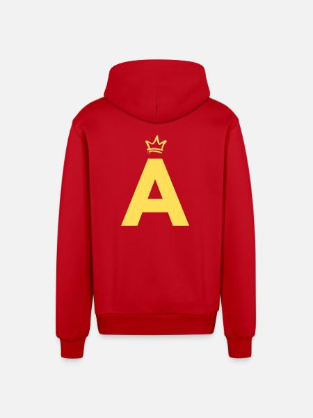 A comme Alvin - Veste à capuche bio décontractée fabriquée en UE - rouge