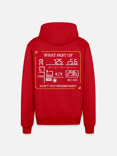 photographer - Organic Relaxed Hooded Jacket Made in EU - red