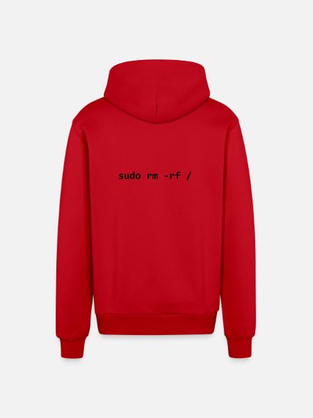 sudo rm rf - Organic Relaxed Kapuzenjacke Made in EU - Rot