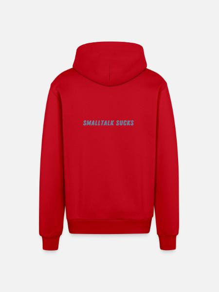 SMALLTALK SUCKS - Spread it! - Organic Relaxed Kapuzenjacke Made in EU - Rot