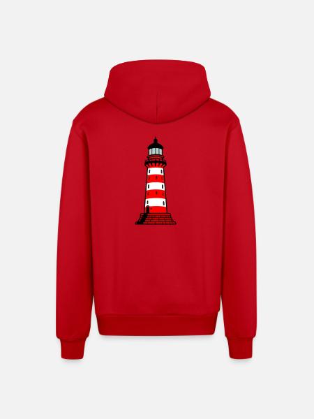 Leuchtturm - Organic Relaxed Kapuzenjacke Made in EU - Rot