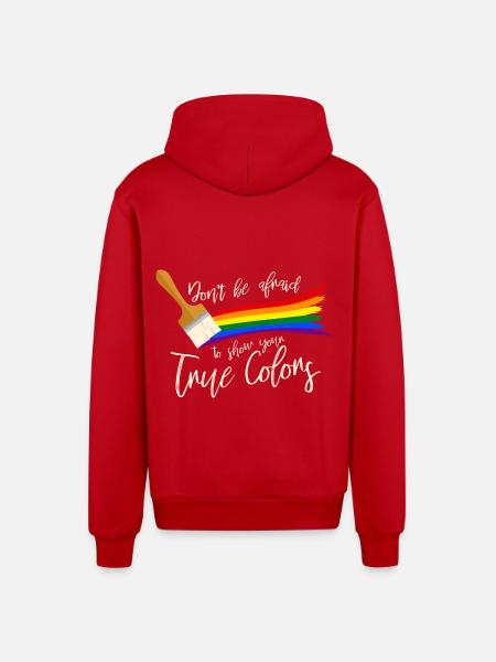Gay Pride - Organic Relaxed Hooded Jacket Made in EU - red