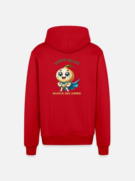 Superhero - Savior of Tears - Organic Relaxed Hooded Jacket Made in EU - red