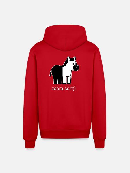 Zèbre assorti - Veste à capuche bio décontractée fabriquée en UE - rouge