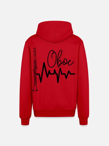 Oboe - Organic Relaxed Kapuzenjacke Made in EU - Rot