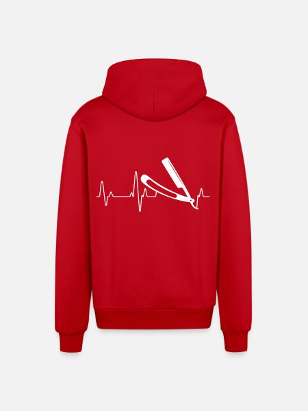 barber - Organic Relaxed Hooded Jacket Made in EU - red