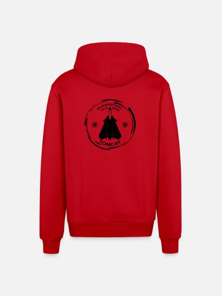Plane F14 Tomcat - Organic Relaxed Hooded Jacket Made in EU - red