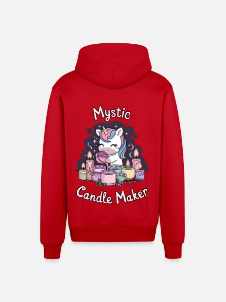Mystic Candle Maker. - Organic Relaxed Hooded Jacket Made in EU - red