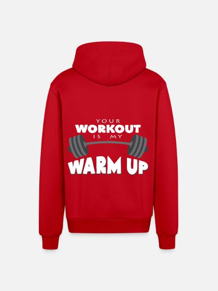 dumbbell - Organic Relaxed Hooded Jacket Made in EU - red