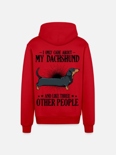 dachshund - Organic Relaxed Hooded Jacket Made in EU - red