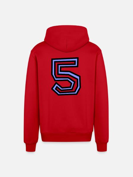 5. 5 YEARS - Organic Relaxed Hooded Jacket Made in EU - red
