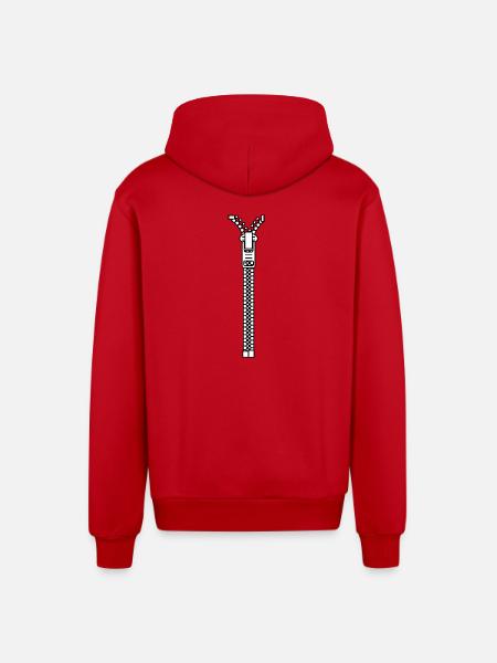 Zipper - Organic Relaxed Kapuzenjacke Made in EU - Rot