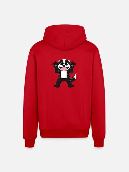Badger - Organic Relaxed Hooded Jacket Made in EU - red