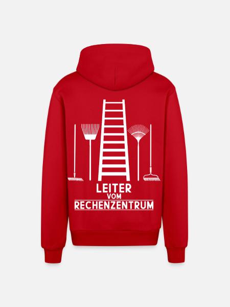 LEITER RECHENZENTRUM - Organic Relaxed Kapuzenjacke Made in EU - Rot