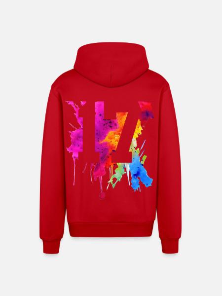 17 YEARS 17TH BIRTHDAY - Organic Relaxed Hooded Jacket Made in EU - red