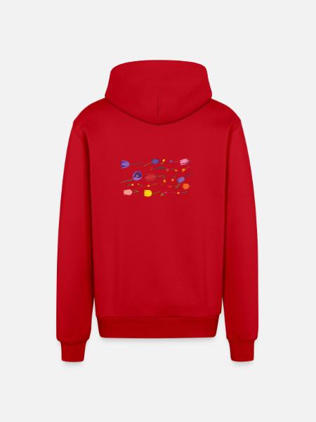 Blumen Frühling Tulpen - Organic Relaxed Kapuzenjacke Made in EU - Rot