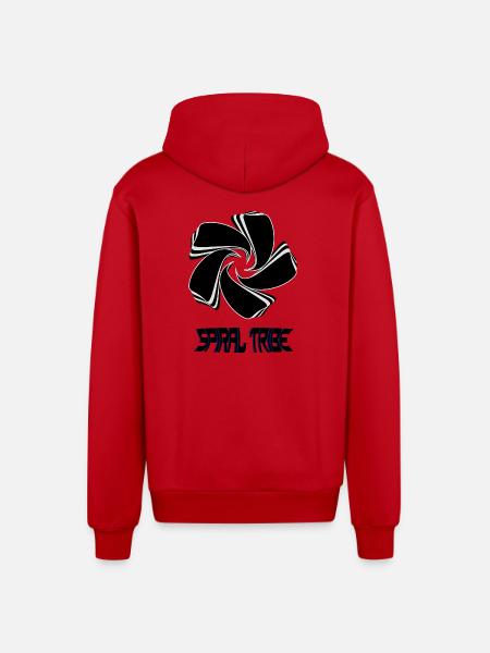 Spiral Tribe - Organic Relaxed Hooded Jacket Made in EU - red