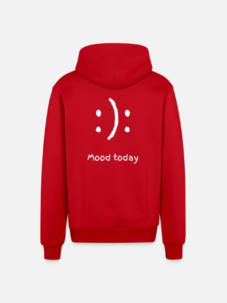mood today - Organic Relaxed Hooded Jacket Made in EU - red