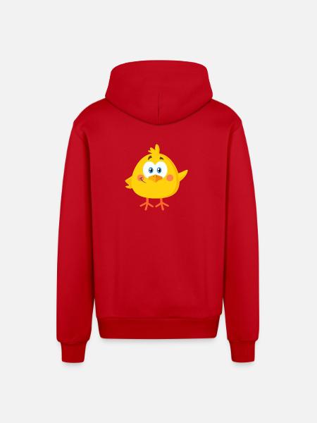 Little chick - Organic Relaxed Hooded Jacket Made in EU - red