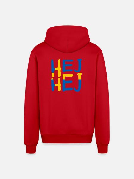HEJ HEJ SWEDEN - Organic Relaxed Hooded Jacket Made in EU - red