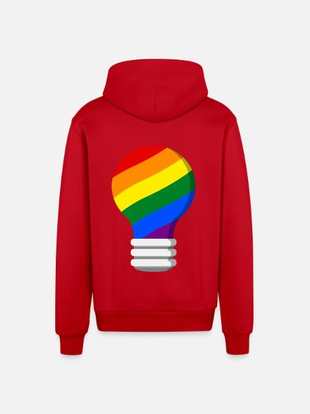 Gay Pride - Organic Relaxed Hooded Jacket Made in EU - red