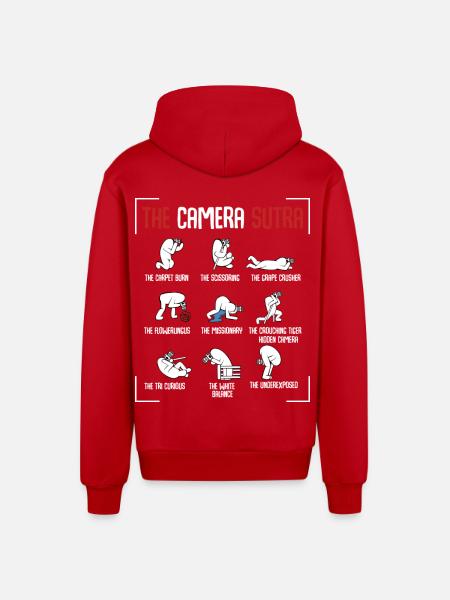 photographer - Organic Relaxed Hooded Jacket Made in EU - red