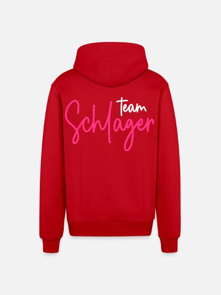 Team Schlager - Organic Relaxed Kapuzenjacke Made in EU - Rot