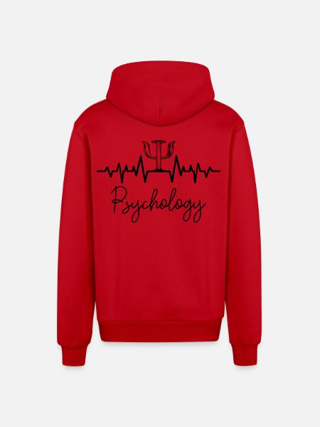 psychologue - Veste à capuche bio décontractée fabriquée en UE - rouge