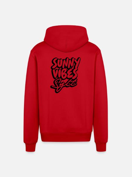 SUNNY VIBES SYLT - Organic Relaxed Hooded Jacket Made in EU - red
